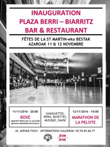 Affiche inauguration du bar Plaza Berri