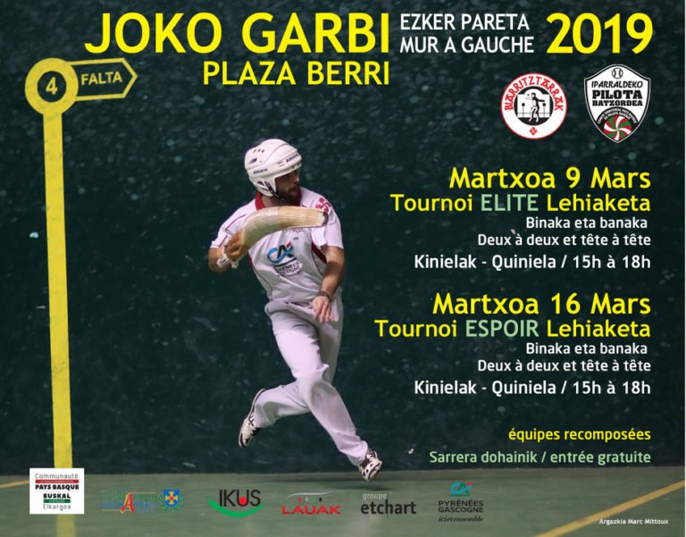 Lire la suite à propos de l’article JOKO GARBI les 9 et 16 Mars à Plaza Berri