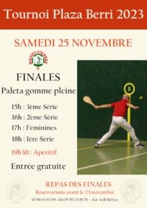 Lire la suite à propos de l’article REPORT FINALES TOURNOI PLAZA BERRI